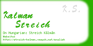 kalman streich business card